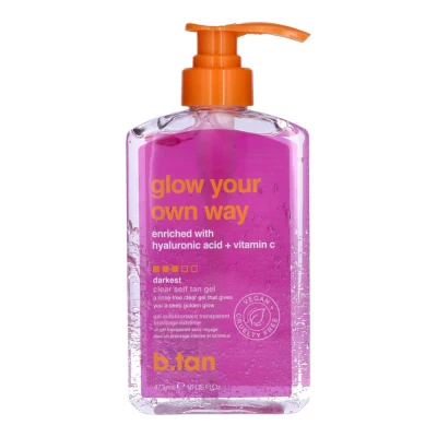 Afbeelding van b.tan Clear Self Tan Gel Glow Your Own Way transferbestendige zelfbruiningsgel, veganistisch, dierproefvrij, zelfbruiner, 473 ml