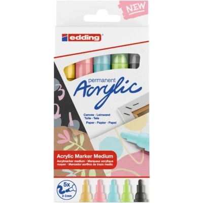 Afbeelding van edding 5100 Acrylic Marker set Pastel 5 ST 2 3mm / 4 099