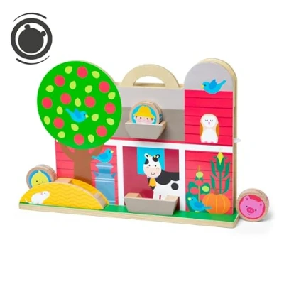 Afbeelding van Melissa &amp; Doug GO Tots Houten boerenerf tuimelpret (met 4 schijven) peuterspeelgoed Ontwikkelings speelgoed voor baby&#039;s 12 maanden + Cadeau baby jongens en meisjes