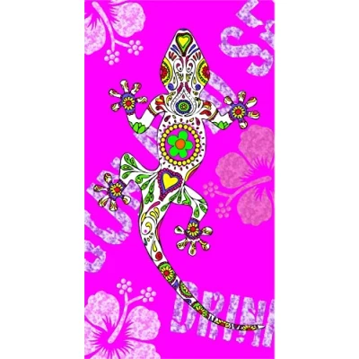 Afbeelding van Miracle Home. Microvezel strandlaken Lagartija, 100% Poliester, Rosa, 95 X 175 Cm. 15090