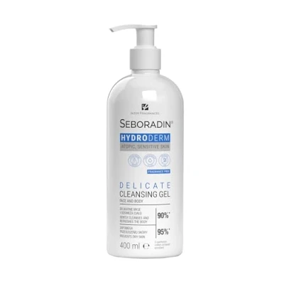 Afbeelding van Seboradin Hydroderm Douchegel Voor Dames En Heren Gevoelige Droge Atopische Huid Wasgel Gezicht Lichaam Met D Panthenol Verzachtende Katoenzaadolie 400 ml