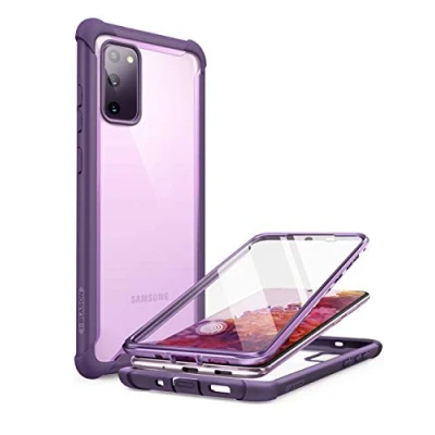 Afbeelding van i Blason Transparant hoesje voor de Samsung Galaxy S20 FE (6,5 inch) 5G, telefoonhoes bumper case, robuuste beschermhoes met displaybescherming 2020, paars