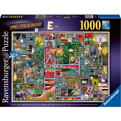 Afbeelding van Ravensburger puzzel Awesome Alphabet E &amp; F Legpuzzel 1000 stukjes
