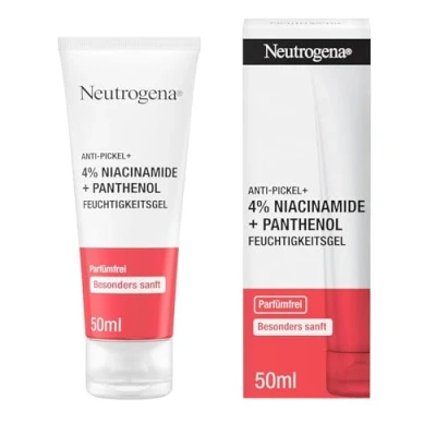 Afbeelding van Neutrogena Anti puistjes + vochtinbrengende gel 4% niacinamide panthenol (50 ml) parfumvrij voor zachte verzorging bij onzuivere huid