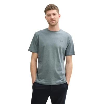 Afbeelding van TOM Tailor Tshirt basic, Heren, Maat: Large, Grey mint/navy