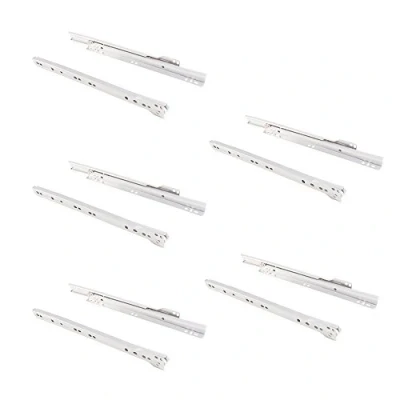 Afbeelding van Emuca Ladelopers 250mm met gedeeltelijke verlenging in witte kleur, set van 5 schuifregelaars voor lade