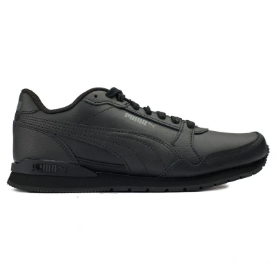 Afbeelding van Puma Runner JR Unisex Sneakers laag voor kinderen, Maat: 38, Black Hoogwaardig imitatieleer
