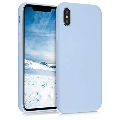 Afbeelding van kwmobile telefoonhoesje geschikt voor Apple iPhone X Hoesje smartphone Back cover in mat lichtblauw