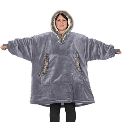 Afbeelding van Snug Rug Eskimo oversized Hoodie Deken met Mouwen Heren en Dames Capuchon Lila Blanket