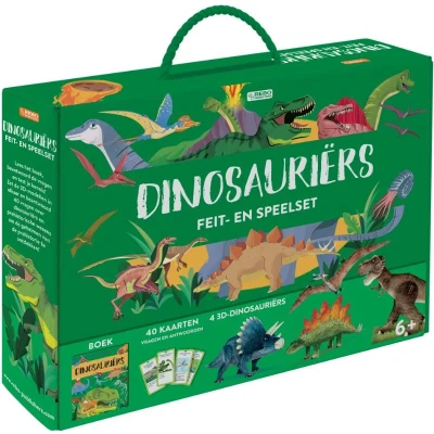 Afbeelding van Uitgeverij rebo feit en speelset dinosauriërs