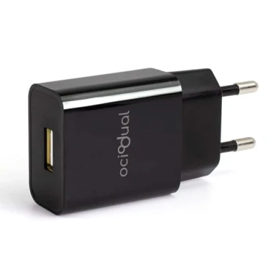 Afbeelding van OcioDual EU wandlader, 1 USB poort, 5 V, 2,1 A, 10 W, oplader voor smartphones, voeding stekker, snel opladen, model: ST660, zwart