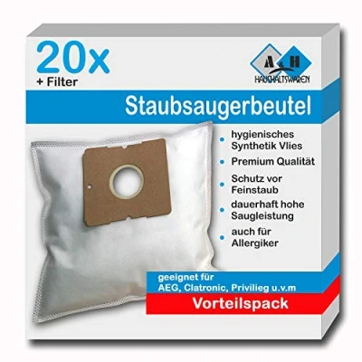Afbeelding van A&amp;H Haushaltswaren 20 stofzuigerzakken geschikt voor Severin BC 7044 BC7045 7045