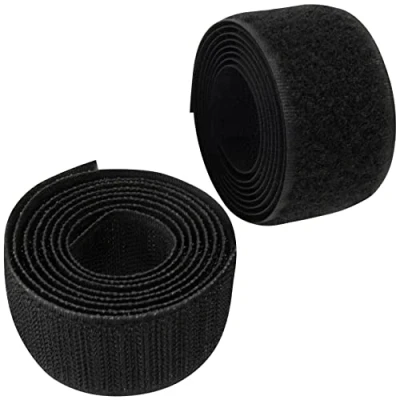 Afbeelding van AERZETIX C65958 Krabband/rol, 30 mm, 1 m, zelfgrijpend, organizer/kabelbinders, koord, tas, kleding, riem, kleur: zwart, van polyamide en polyester