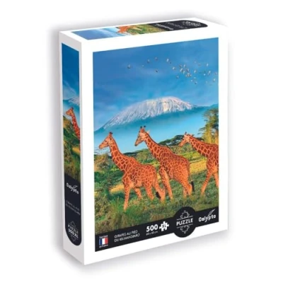 Afbeelding van Calypto 3907304 Giraffen, 500 stukjes XL puzzel met soft touch, grote puzzelstukjes fluweelachtig oppervlak, voor volwassenen en kinderen vanaf 8 jaar, Afrika, Savanne, Kilimandjaro