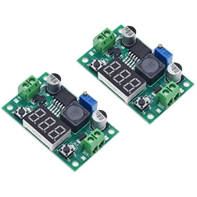 Afbeelding van 2pcs LM2596 DC Adjustable Step Down Power Module + LED Voltmeter DC/DC