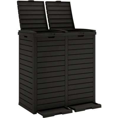 Afbeelding van Vuilnisbak voor tuin 78x41x86 cm polypropeen zwart