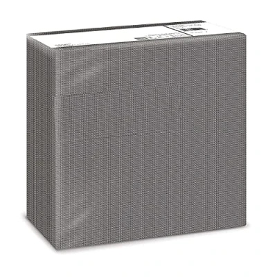 Afbeelding van Fato Droogpapieren servetten, airlaid, stof effect, 50 stuks afmetingen 40 x gevouwen in 4, kleur titanium zwart design