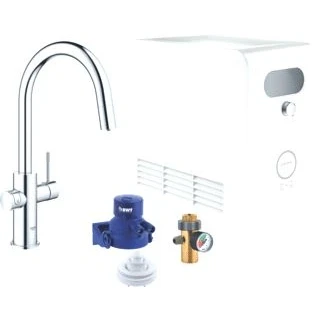 Afbeelding van Grohe blue professional keukenmengkraan met koeler duo eengreeps uittrekbaar wifi bluetooth 219mm c uitloop draaibaar chroom 31325002