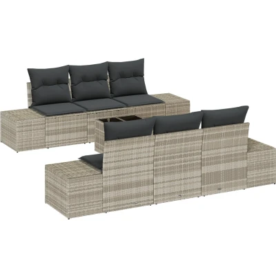 Afbeelding van vidaXL Tuin Sofa Set van 7 Lichtgrijs, Donkergrijs