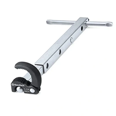 Afbeelding van DURATECH Telescopische wastafelsleutel, verstelbare kaakcapaciteit van 3/8&quot; tot 1 1/4&quot; met 10&quot; 17&quot; uitschuifbare handgreep, gootsteensleutel voor krappe ruimte