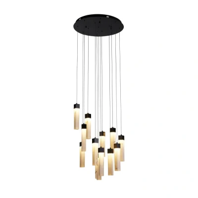 Afbeelding van Searchlight 10 lichts vide hanglamp Moonbeam zwart 10879 13BK