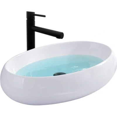 Afbeelding van REA Melania Opzetwastafel Waskom 60 x 40.5 14.5 cm Glans Wit