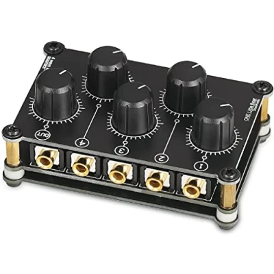 Afbeelding van Little Bear MC5 Mini mixer, draagbaar, 4 kanaals passieve stereo audio studiomixer met laag geluidsniveau, geen stroomvoorziening nodig