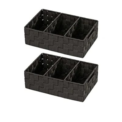 Afbeelding van Wenko Set, 2 delige badkamerorganizer Adria met handvat zwart 32 x 10 21 cm