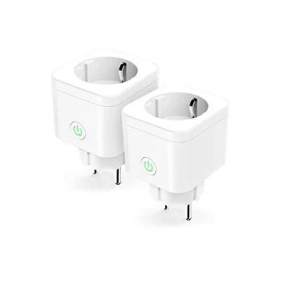Afbeelding van Refoss Slimme Mini Stekker (Type F), Compatibel met Alexa en Google Home, Programmeerbare Stekker, Set van 2 WiFi Stekkers Afstandsbediening, Stembesturing Tijdsfunctie