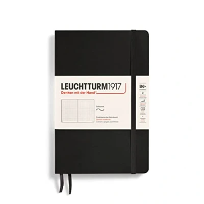 Afbeelding van Leuchtturm Notitieboek B6+ Softcover Black Gestippeld