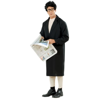 Afbeelding van Widmann Potloodventer &amp; Travestiet Kostuum Vieze Man Zwart, Beige XXL Carnavalskleding Verkleedkleding