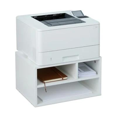 Afbeelding van printertafel 3 vakken 22,5 x 40 30 cm printerkastje printerstandaard wit