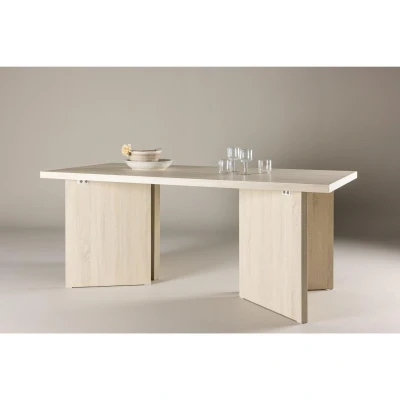 Afbeelding van Svea Kiva rechthoekige eettafel 90 x 180 cm whitewash Hout