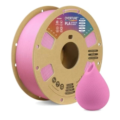 Afbeelding van OVERTURE PLA filament 1,75 mm verbeterd, 1 kg filament, maatnauwkeurigheid +/ 0,02 mm, voor 3D printers (roze)