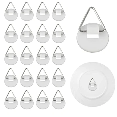 Afbeelding van Onzichtbare zelfklevende bordenhangers, 50 stuks, zelfklevend, om te lijmen, kunststof verticale plaathouders, wandplaathouder, zelfklevend voor landschapsplaten, wandhaken
