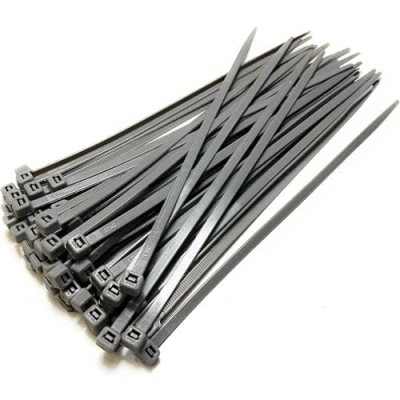 Afbeelding van Nylon kunststof kabelbinders lange en brede extra grote ritssluitingen zwart wit wrap 4.8mm x 300mm ZILVER