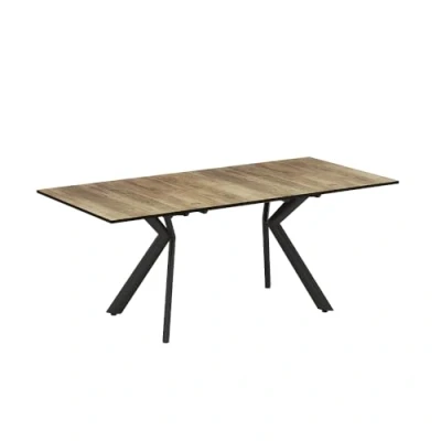 Afbeelding van Vicco Trill Eettafel 140 x 90 cm Uitschuifbaar Eiken rustiek/zwart