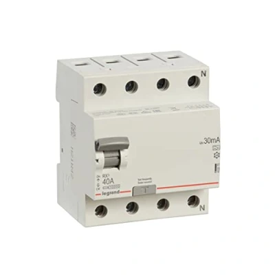 Afbeelding van LEGRAND, FI stroomonderbreker 40A, 30mA; aardlekschakelaar/RCD, 4 polig 40A / 30mA, 402075