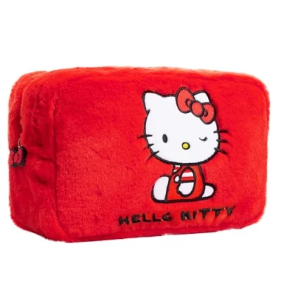 Afbeelding van Hello Kitty Leuke make uptas, pluizige kawaii reistas, toilettas met ritssluiting voor vrouwen, tieners, meisjes, cadeau haar, Rood, One Size, Modern