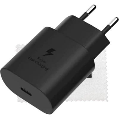 Afbeelding van Originele Samsung EP TA800 25W oplader voor Galaxy S21, S21 Plus, Ultra, S20, S20 5G, FE, Plus 5G (zonder datakabel) met reinigingsdoek Shlok