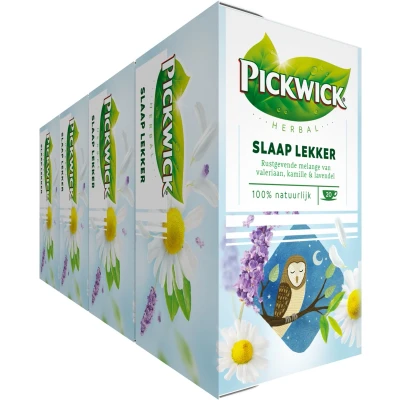 Afbeelding van Pickwick Slaap Lekker Kruidenthee Cafeïnevrij 4 x 20 theezakjes
