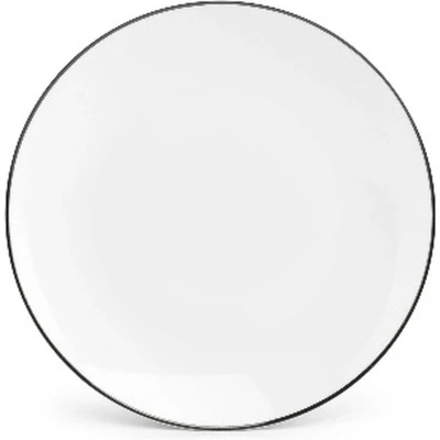 Afbeelding van BonBistro Plat bord 20,5cm coupe black rim Basic White (Set van 6)