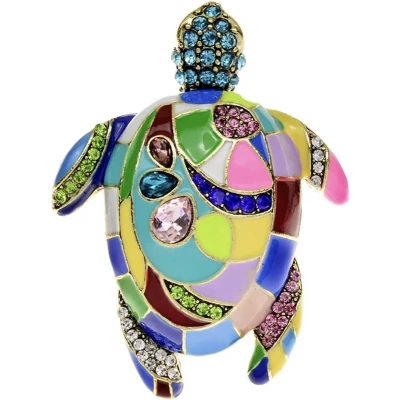 Afbeelding van Broche Schildpad Turtle (Kleurrijk)