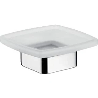 Afbeelding van Emco loft zeephouder staand model kristalglas gesatineerd chroom 053000101