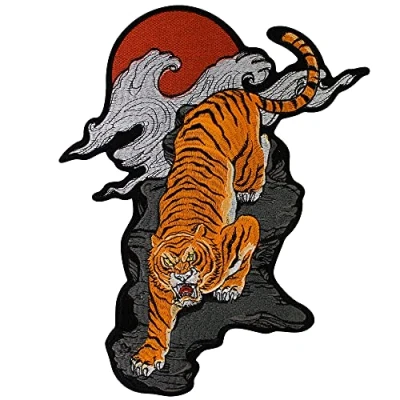 Afbeelding van Domineering Tiger Downhill Patch Borduurwerk Applique Iron On Patches Versier de achterkant van kleding voor DIY Craft Naaien Accessoires
