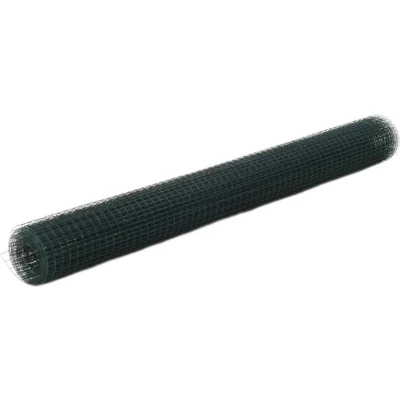 Afbeelding van vidaXL Draadgaas vierkant 10x1.5 m staal met PVC coating groen