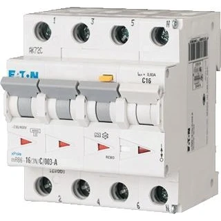 Afbeelding van Eaton aardlekautomaat 3 polignul 25 ampere C karakteristiek 30mA MRB4 253NC003 A