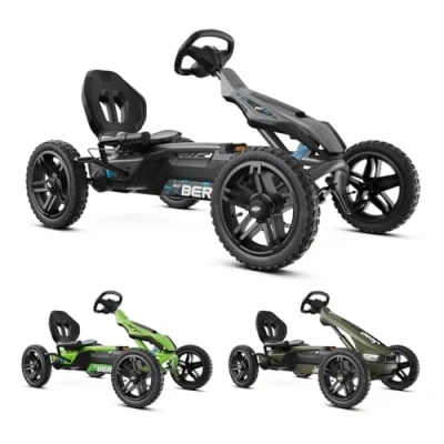 Afbeelding van BERG Rally DRT Black 3 Gears Skelter Drie Versnellingen Schokabsorberende off road veren Verstelbare stoel 4+ Jaar Zwart