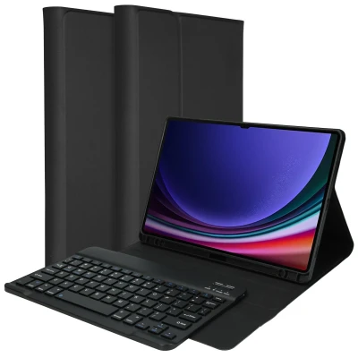 Afbeelding van Tablethoes met toetsenbord QWERTZ Bluetooth Keyboard Bookcase van Accezz Zwart Kunststof