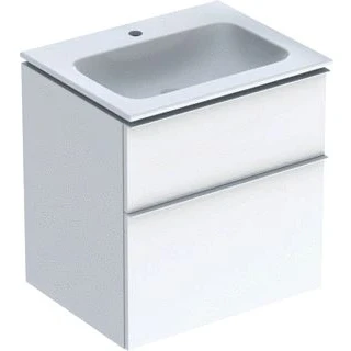 Afbeelding van Geberit iCon onderbouwkast met 2 laden en wastafel wit KeraTect,